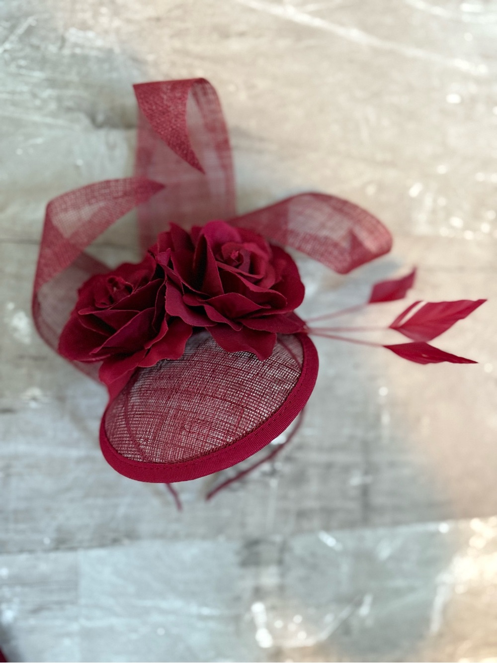 Melani Leoni Dress Wine Small + Matching Fascinator - Picture 9 of 16